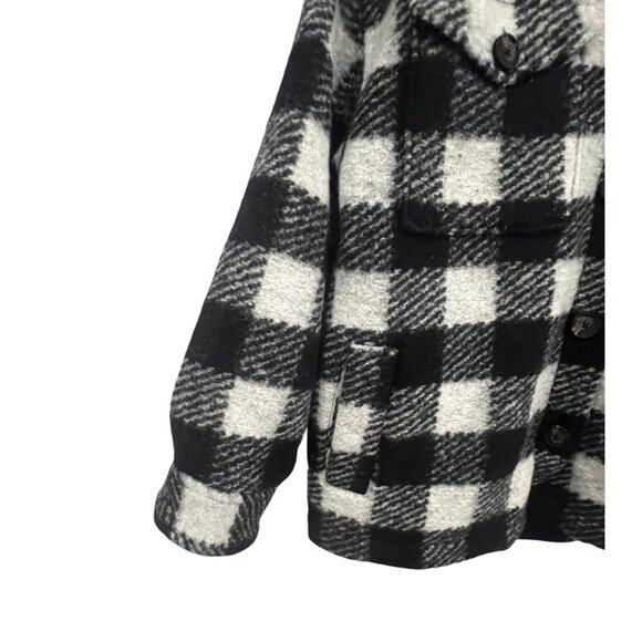 All Saints Fenix Check Jacket Coat Size US 6 Black White Button-Up Wool Blend - Picture 7 of 9